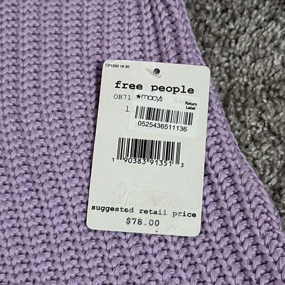 NWT Free People knit purple sweater with flare sleeves - Picture 6 of 6